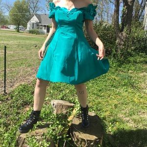 Teal 80s Prom Dress